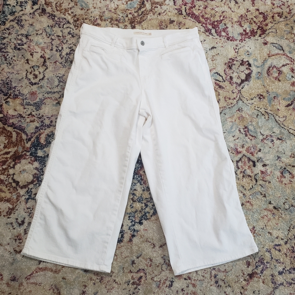 Levi's Classic Wide-Leg Crop Jeans Pants in White Size 32